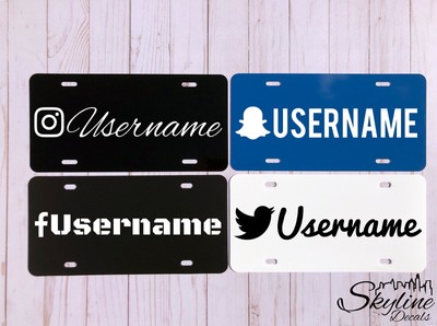 Custom Social Media Personalized Vanity License Plate Car Tag For Front Ebay