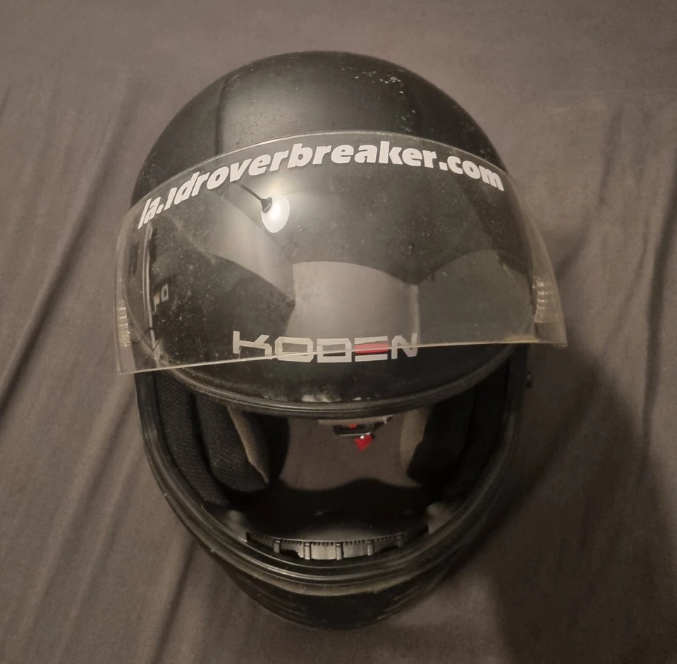 Used Second USED Koden Motorcycle Helmet Fibreglass Hard Hat Sports Black - Image 3 of 4