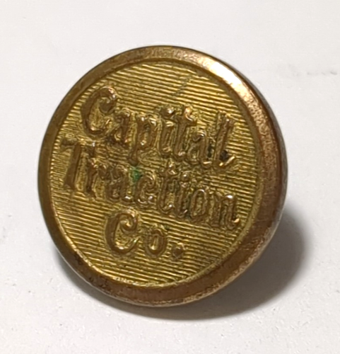Vintage Button Capital Traction Co. 'Superior Quality' Waterbury Brass Shank - Picture 2 of 5