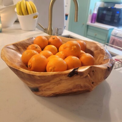 Wooden Root Bowl. Rustic Fruit Bowl, Dough, Salad Bowl, Valet, Entry Bowl