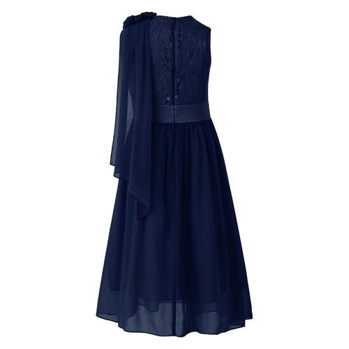 Kids Girls Gown Sequin Dress Elegant Dancewear One Shoulder High-Low Hem Formal - Picture 56 of 58