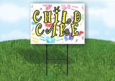 CHILD CARE Plastic Yard Sign ROAD SIGN with Stand