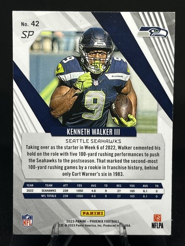 KENNETH WALKER III 2023 Panini Phoenix SP #42 Seattle Seahawks Card - Picture 2 of 2