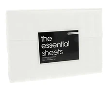 Bloomingdale Essentials White Organic Dobby Stripe Sheet TWIN 3 Piece Set H2513A