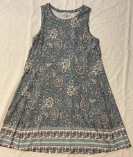 NWOT Loft Outlet Sleeveless Blue Floral Print Dress Size Small