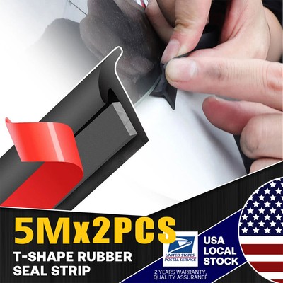 2x16ft Car Door Guard Molding Strip Edge Protector Rubber Seal Edge Trim Lock