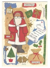 SANTA CLAUS Deluxe Greetings Christmas Greeting Card w/ Envelope New MG29