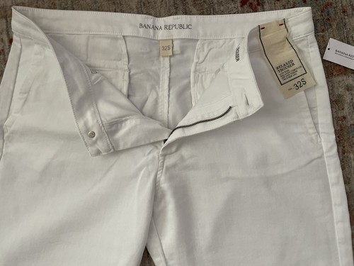 NEW!!! BANANA REPUBLIC “Relaxed Trouser” White Jeans Women’s 32 SHORT 32S 14 NWT - Picture 3 of 8