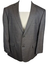Pronto Uamo Platinum Mens Sz 50R Gray Check Wool Rayon Blend Sport B6