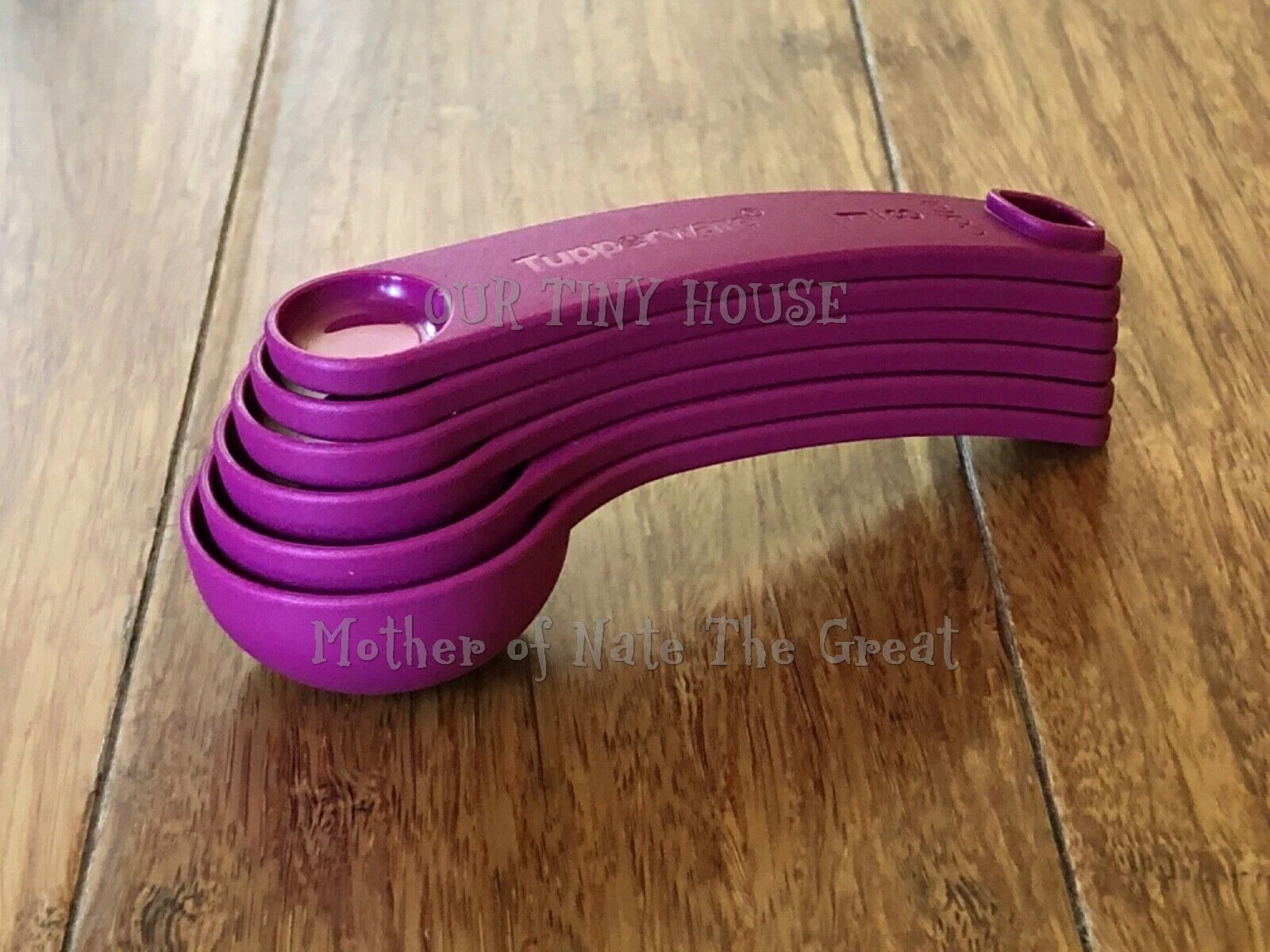 Tupperware Measuring Spoons Set Nesting Cups Pink Purple SPANISH Markings
Opens in a new window or t