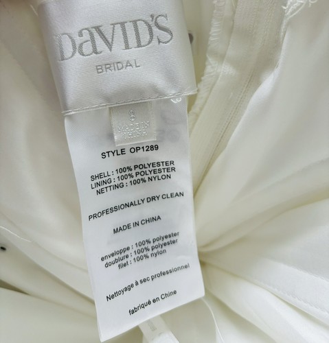 David’s Bridal Taffeta Mermaid Wedding Dress with Skirt Pickups OP1289 Sz 8 NWT - Picture 12 of 13