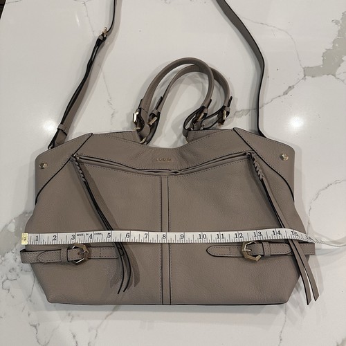 LODIS NWT Nikki Pebbled Leather Satchel Shoulder Bag Crossbody Purse Ash Gray - Picture 15 of 17