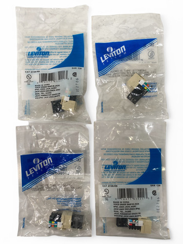 Leviton 41106-RI6 Voice Grade 6P6C Quickport Snap-In Jack - Ivory **Lot of 4** - Picture 1 of 5