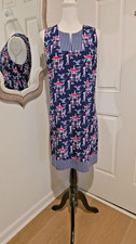 NWOT Jude Connally Summer Shift Dress Pagoda Carissa XL Blue Pink Made in USA