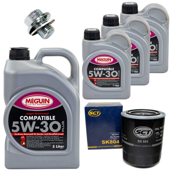 MotoröL Filter Set 5W-30 Plus Meguin 8 Liter + Schraube FüR Toyota Land Cruiser-image
