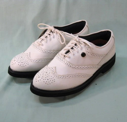 Dunlop Golf Shoes M2500C White Wingtip Men's Size 8 NEW w/ Spike Tool - Image 3 of 4