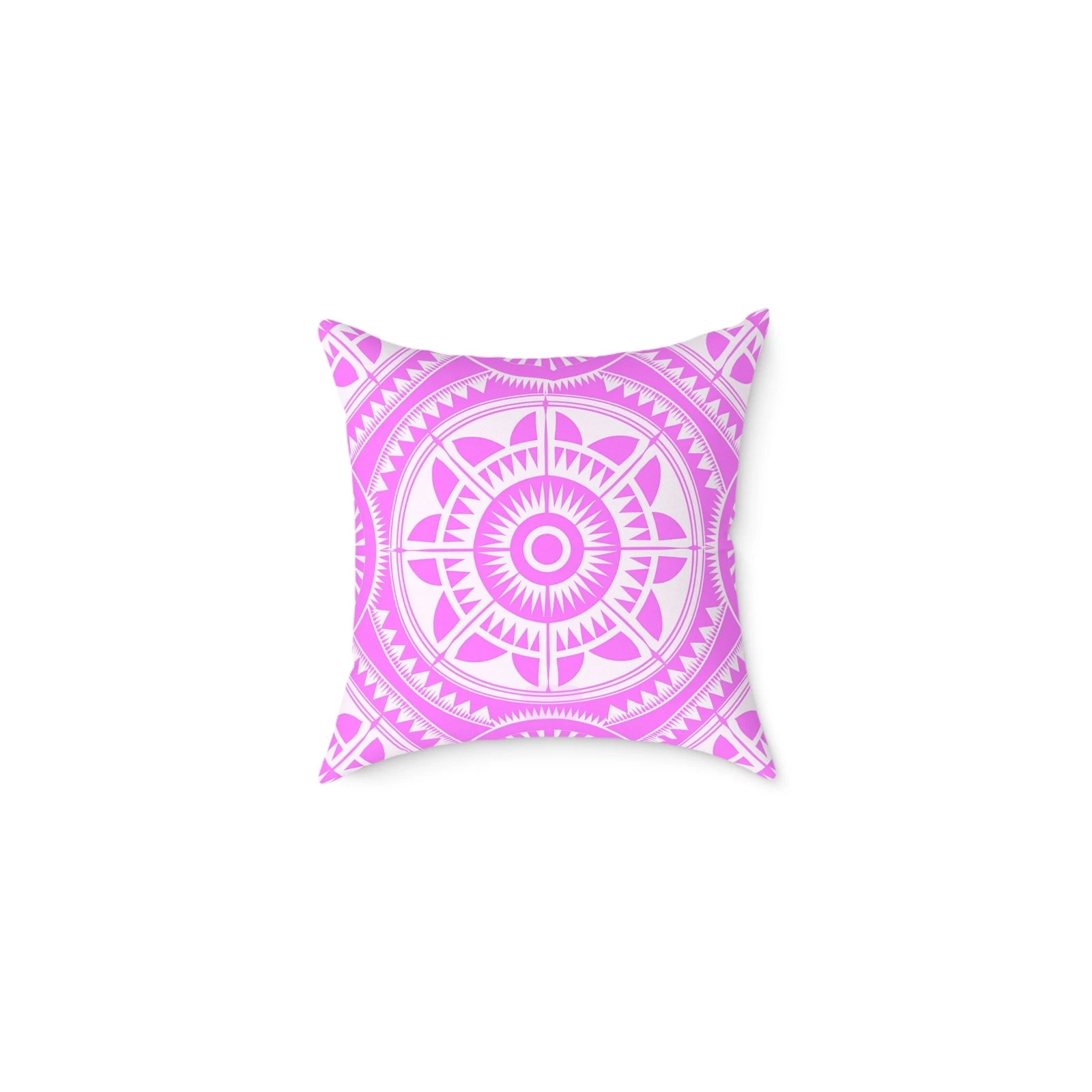 Pink Mandala Square Pillow | Boho Decorative Throw