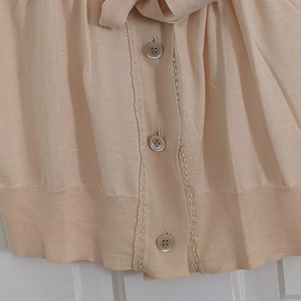 J Crew 女式丝绸/棉混纺开衫毛衣中号仙女轻便胶囊 — 第 2/4 张图片