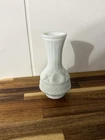 Vintage Small Milk Glass Bud Vase X’s & O’s Pattern 4” Made In Taiwan