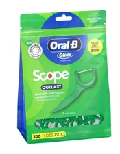 Oral-B Glide Scope Outlast Dental Floss Picks, Mint 300 ct. WE DO NOT SHIP TO CA