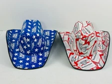 Lot of 2 Budweiser Cowboy Hat Beer Box Style One Size Fits Most Adult Excellent