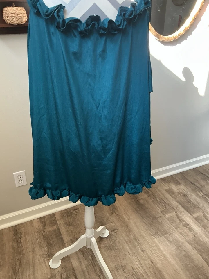 Vestido Victoria's Secret Etiqueta Dorada Vintage Verde Volantes Fuera del Hombro M Foto 3 de 4