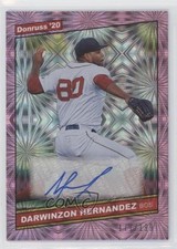 2020 Donruss Retro 1986 Signatures Pink Fireworks Darwinzon Hernandez Auto a3i