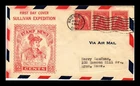 Dr Jim Stamps Fdc 2C Sullivan Expedition Strip Air Mail Waterloo To Lynn 1929