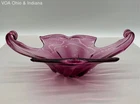 Tormia Murano Art Glass Free Form Centerpiece Bowl Purple Amethyst Hand Blown