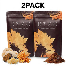2 Pcs RYZE Mushroom Coffee Blend Instant Arabica Daily Superfood Beverage Drink
