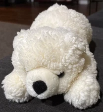 Aurora World Polar Bear Plush 11" Laying Down Stuffed Toy Cream White Lovey