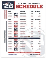 New England Patriots 2026 Schedule Fridge Mag...