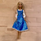 Mattel Barbie 1999 Vintage Doll with Rubber Legs, Bendable Knees, Blue Dress