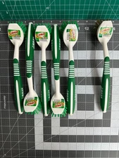 NOS 6-pack lot Libman 10" Plastic Kitchen Scrub Brush 00445 Stiff bristles Brass