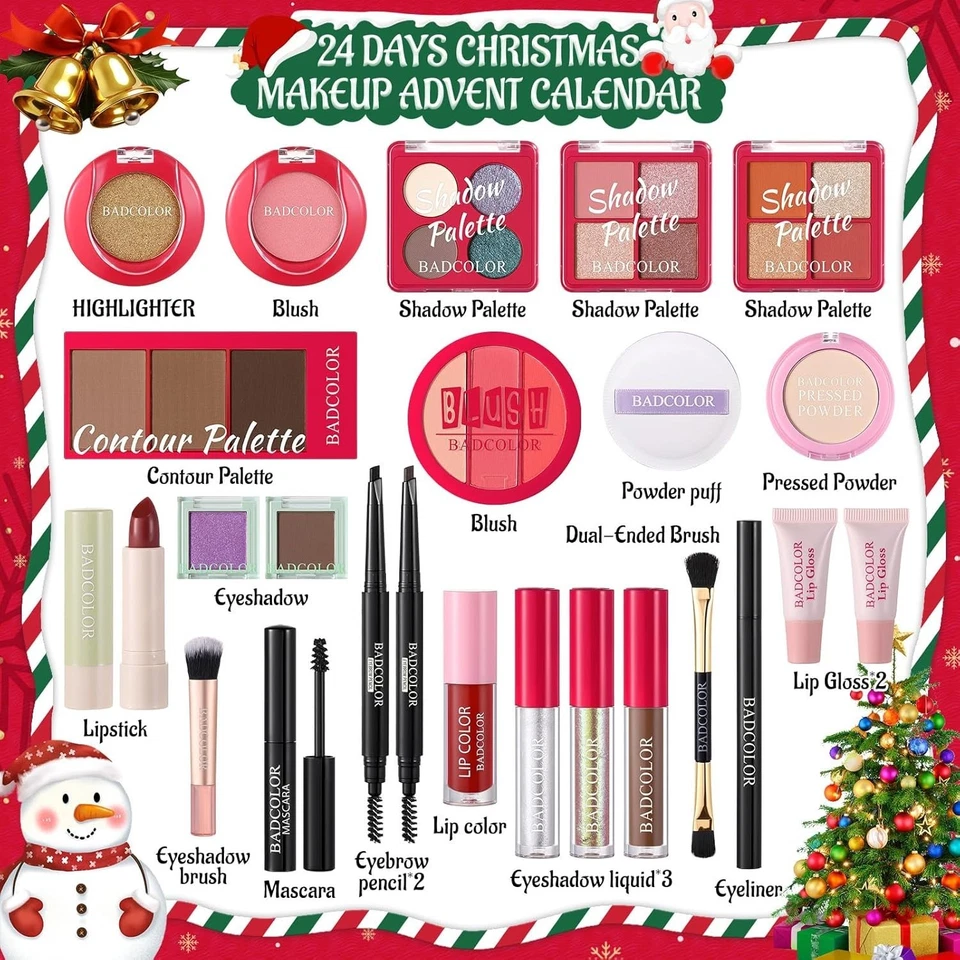 2025 Christmas Makeup Advent Calendar - 24 Beauty Treats for Women & Teens - Image 4 of 4