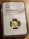 2026 Liberty Eagle G$5 - MS69 NGC - 1/10th Oz Fine Gold