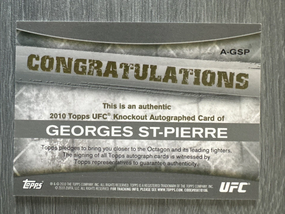 Georges St Pierre 2010 knockout Auto 79/188 UFC -1085 - Image 2 of 2