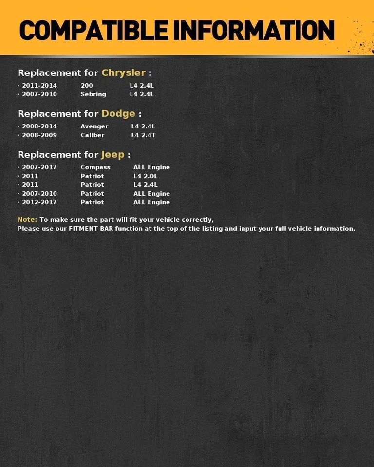 Alternador 11228N para Chrysler Sebring 2007-2010 Dodge Avenger 2008-2014 L4 2,4 L Foto 2 de 4