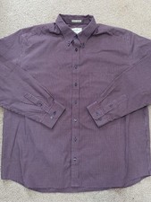 Vintage Eddie Bauer Shirt Mens Tall XXL Burgundy Check Wrinkle Resistant 90s