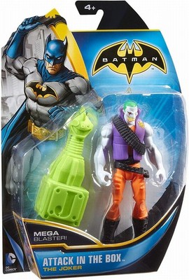 Batman JOKER Attack in the Box Action Figure w/Mega Blaster 2013 5.5'' NEW