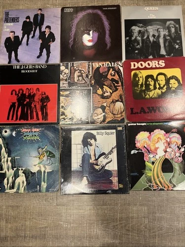 Lot Of 19 Rock Vinyl:Paul Stanley/Kiss,VHalen, Pretenders,Doors,B S Miller,Queen