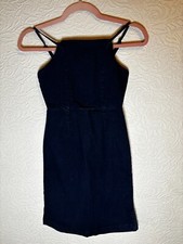 Blue Bodycon Denim Mini Dress Size 6 , back zip fastening , NEW 