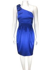 Adrianna Papell Satin Dress Royal Blue Prom/Homecoming/Wedding/Formal Evening 6