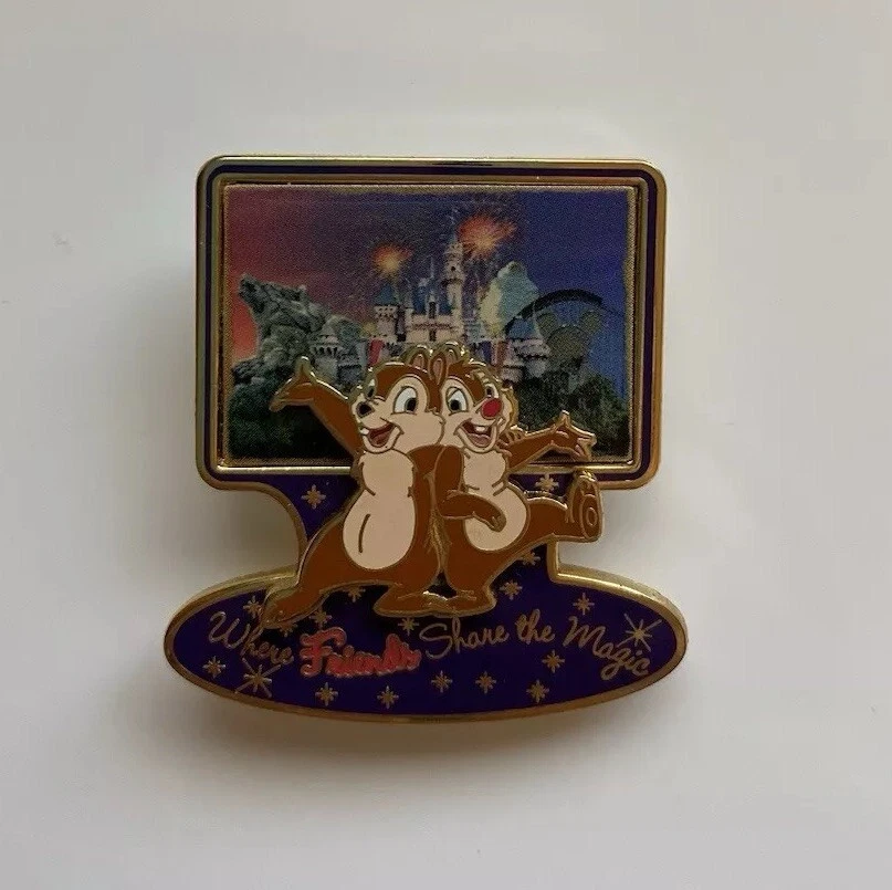 Chip & Dale Where Friends Share The Magic 3D Disneyland Pin