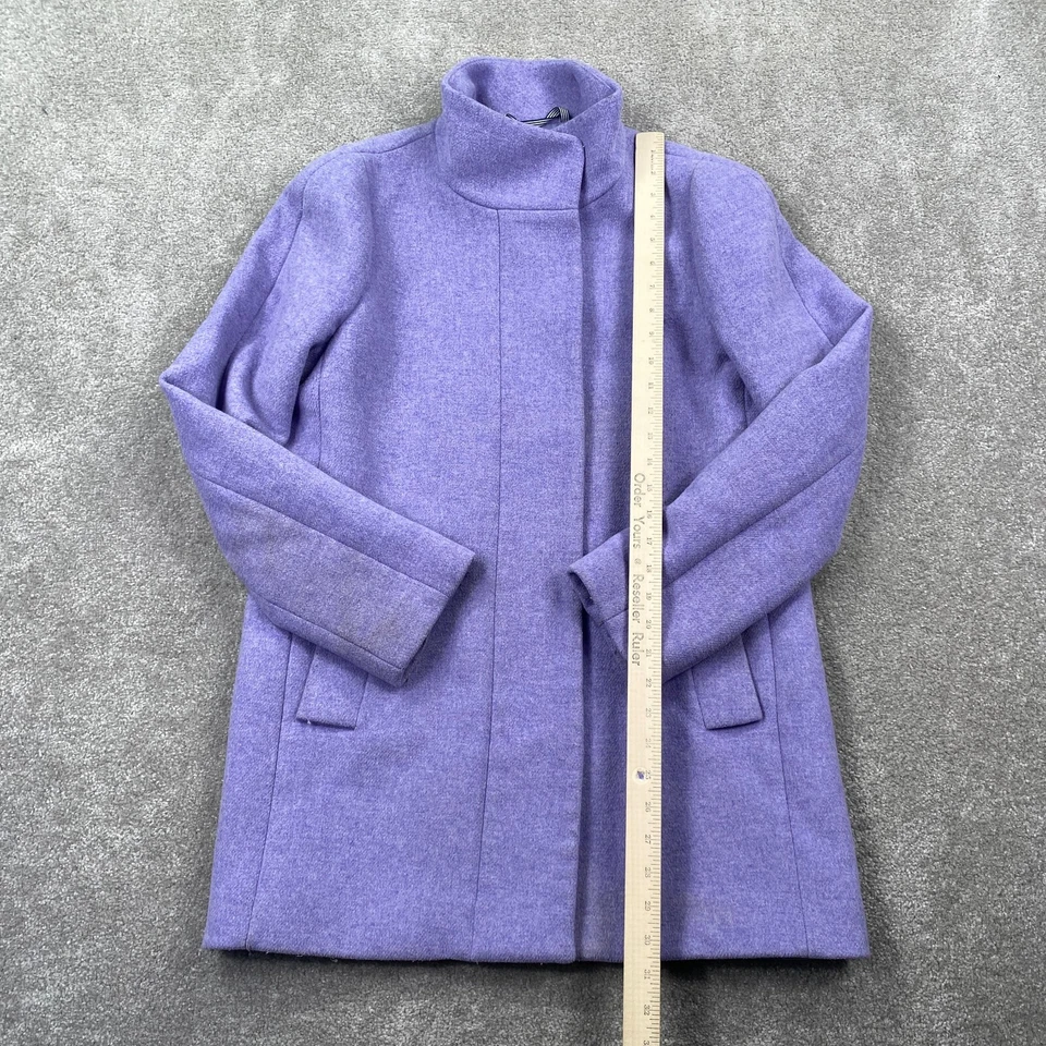 J. Abrigo Crew Factory Jacinto Lila Púrpura City Cocoon Mujer Talla 6 Manga Larga Foto 4 de 4