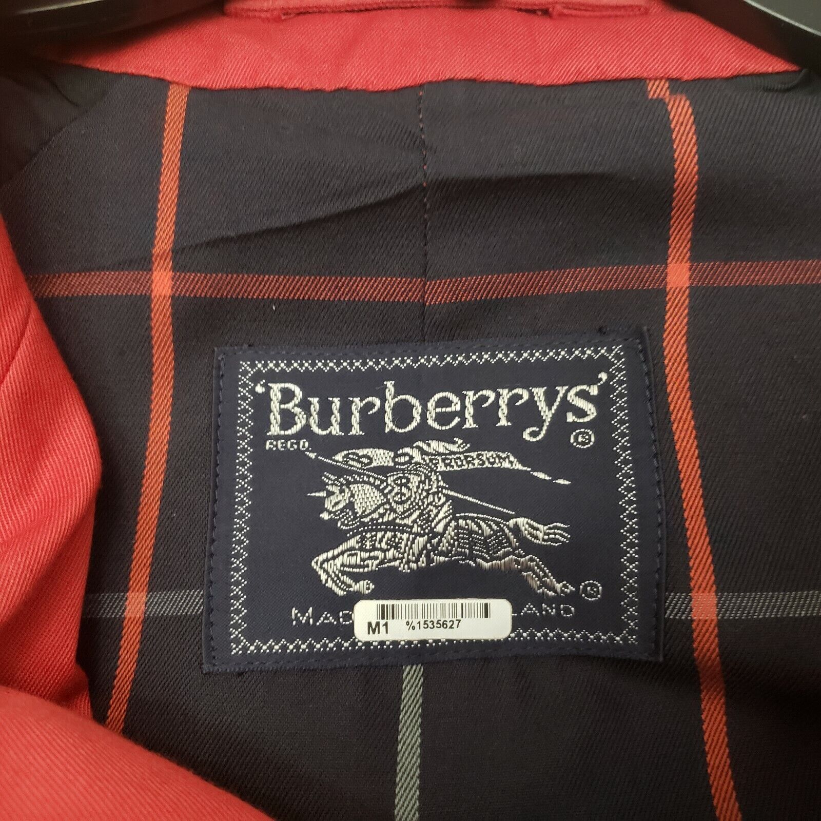 Burberrys England Long N88D Red Trench Coat Blue … - image 2