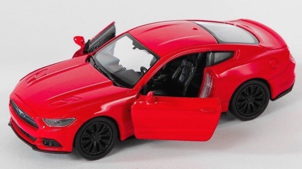 Blitz Versand Ford Mustang Gt 2015 Rot / Red 1:34 Welly Modell Auto Neu & Ovp 1-image