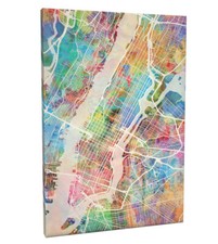 New York City Map Box Canvas and Poster Print (2349)