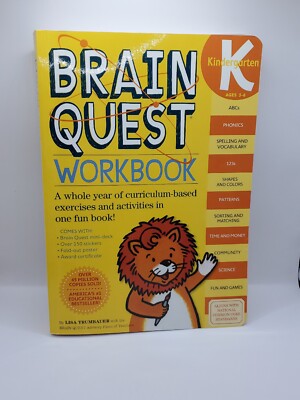  Brain Quest Workbook: Kindergarten Paperback w/ STICKERS      Ages K5-6