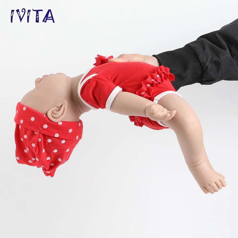 IVITA 17" Bebé Durmiente Preciosa Niña Realista Silicona Muñeca Renacida Regalos de Navidad Foto 4 de 4